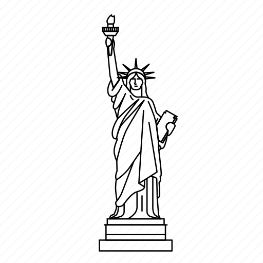 Liberty nyc statue icon