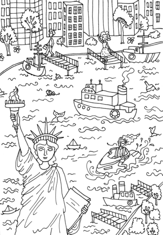 The statue of liberty coloring page free printable coloring pages