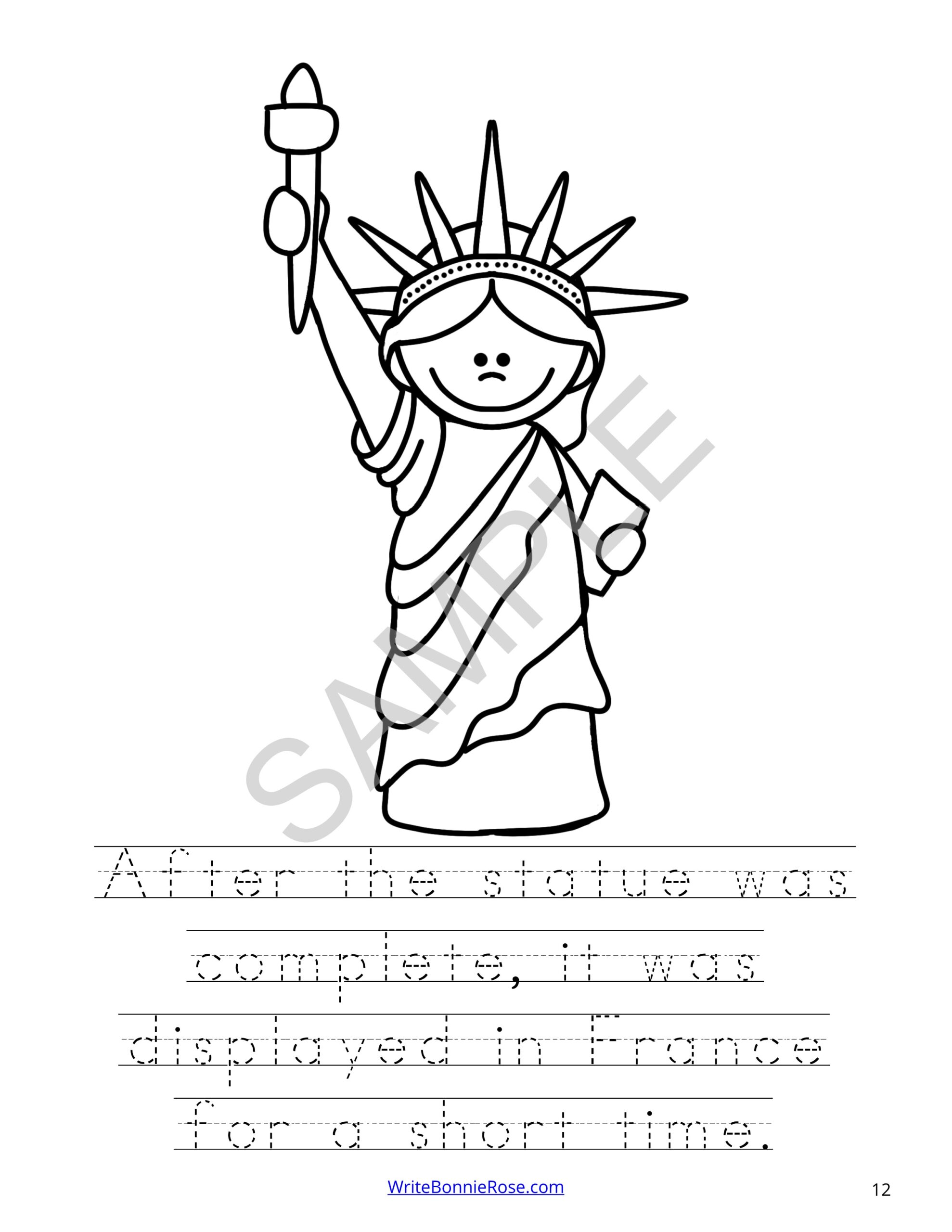 Statue of liberty coloring book