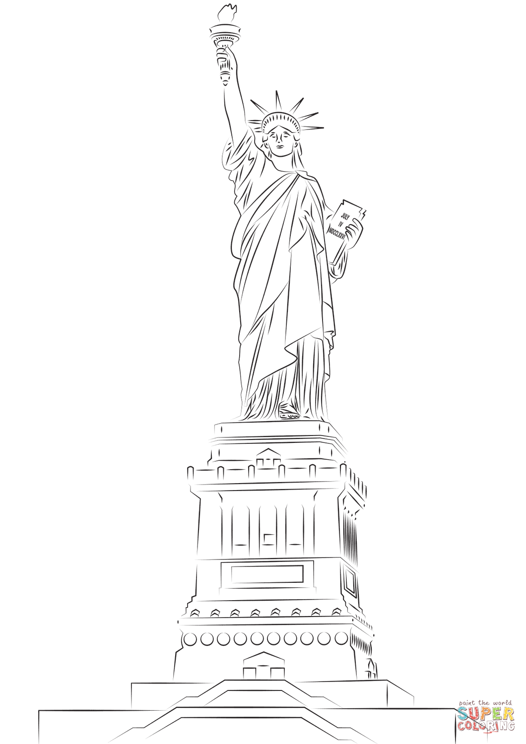 Statue of liberty coloring page free printable coloring pages