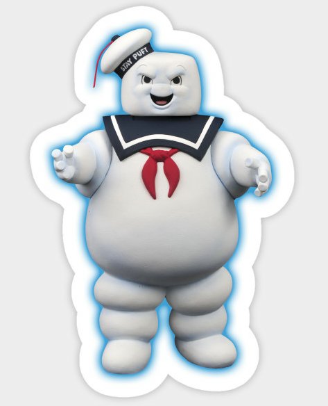 Ghostbusters slay puft marshmallow man color funny cartoon sticker