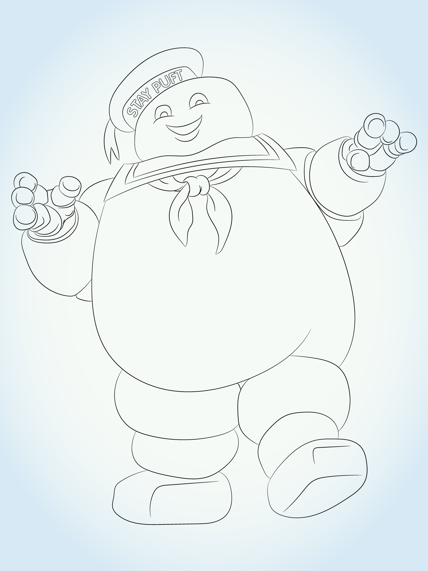 Stay puft marshmallow man lineart by lexloganart on