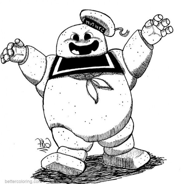 Stay puft marshmallow man from ghostbusters coloring pages â