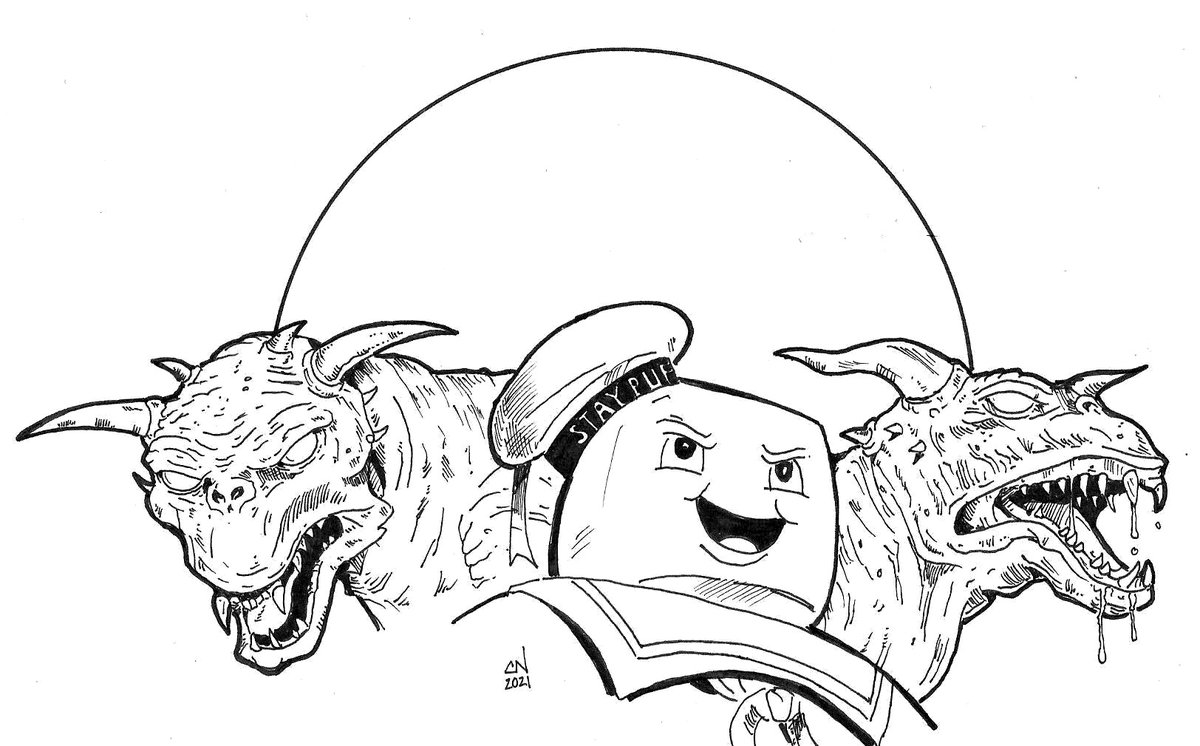 Òªðððs ðððððsâ on x terror dog thursday enjoy my friends ghost ghostbusters ghostbustersafterlife terrordogs staypuftmarshmallowman staypuft s doodle drawdaily dailydrawing drawingoftheday ink sketch instaart instaartist