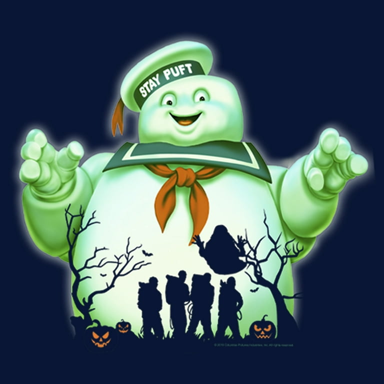 Boys ghostbusters halloween stay puft marshmallow man graphic tee navy blue small