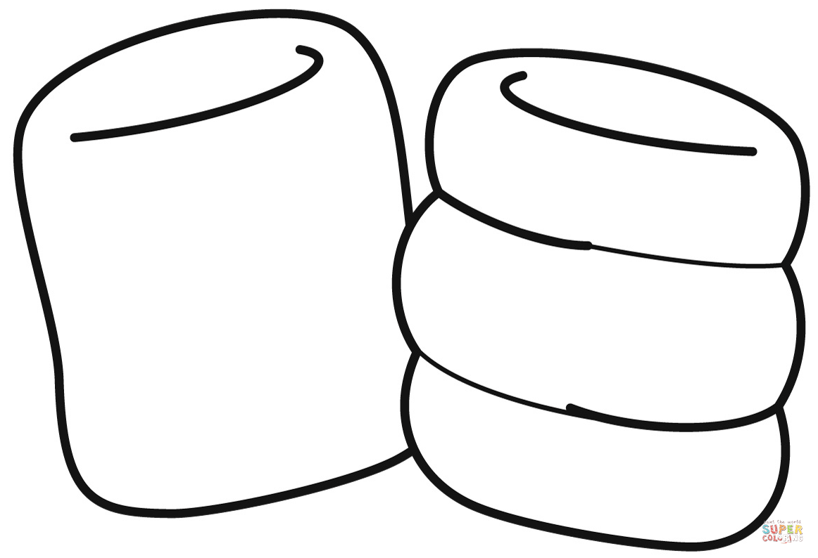 Marshmallow coloring page free printable coloring pages