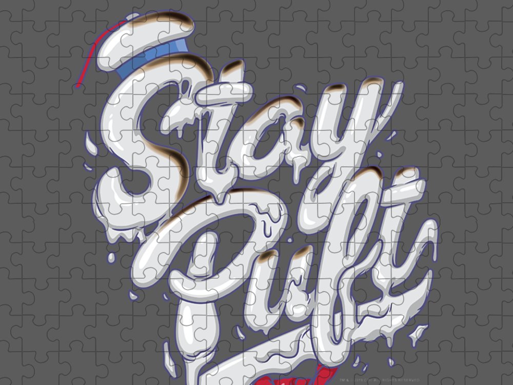 Ghostbusters stay puft marshmallow man style font jigsaw puzzle by marni jennit