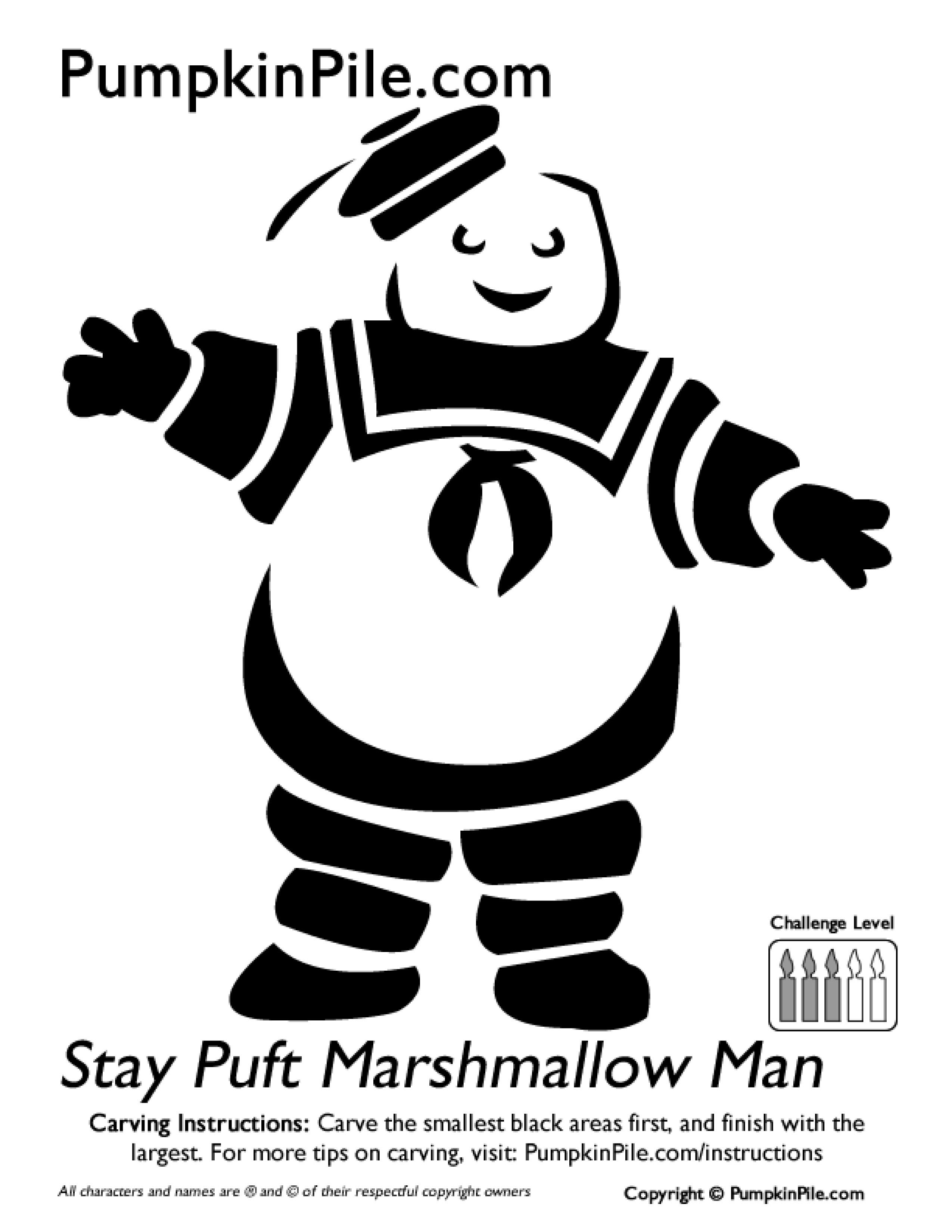 Ghostbusters stay puft pumpkin stencil