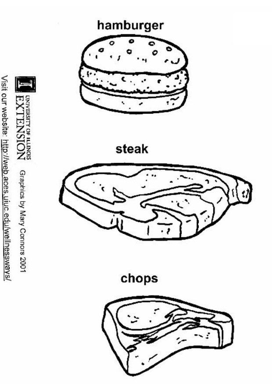 Coloring page hamburger steak chops