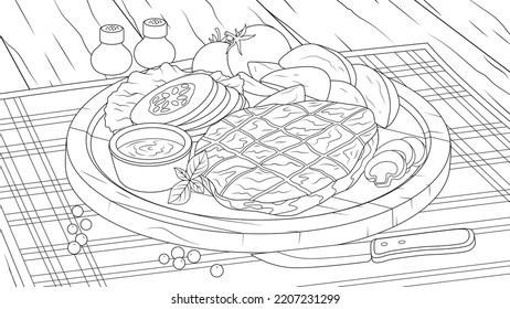 Thousand coloring book food royalty