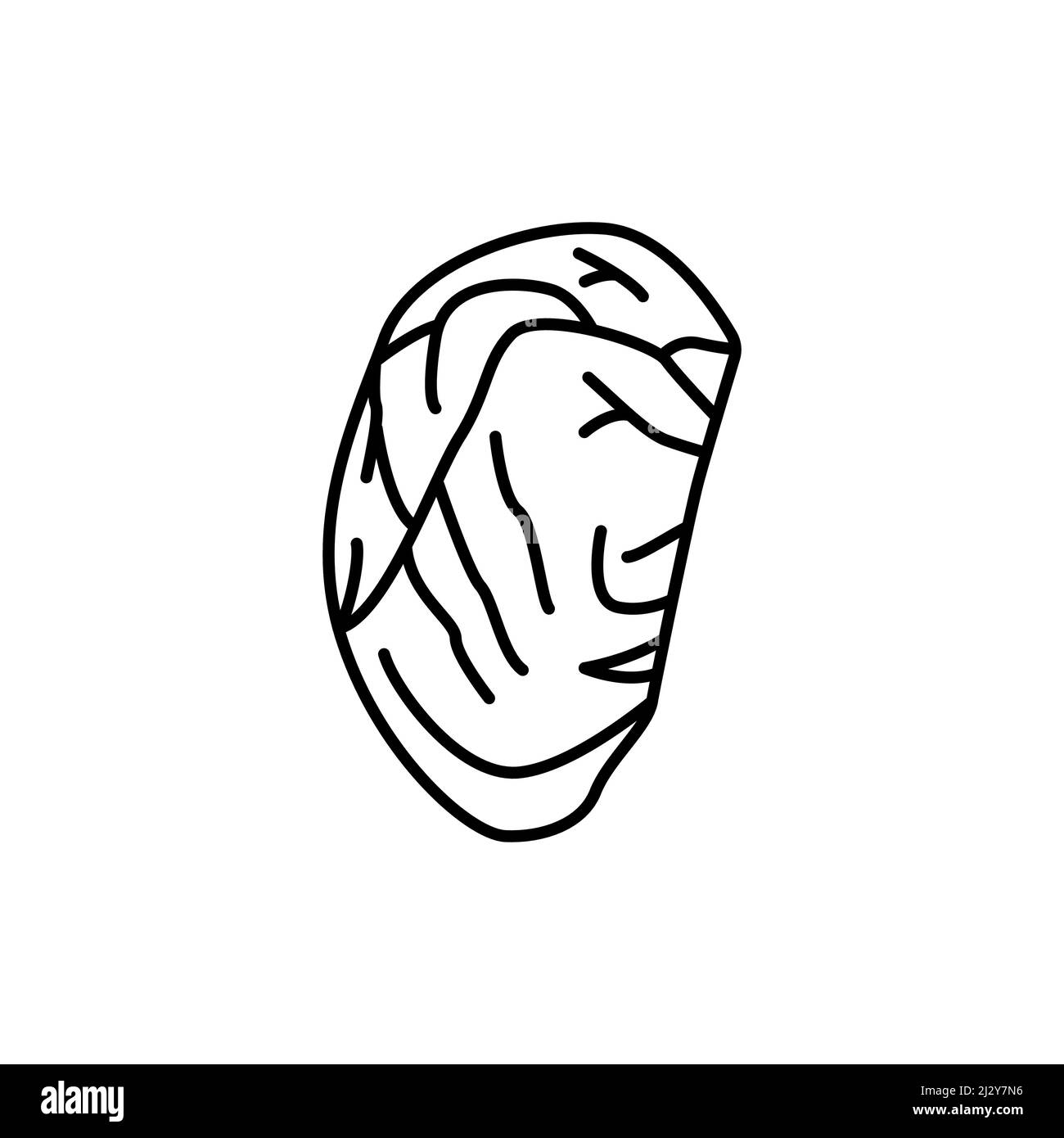 Ribeye beef steak color line icon cutting meat pictogram for web page mobile app promo stock vector image art