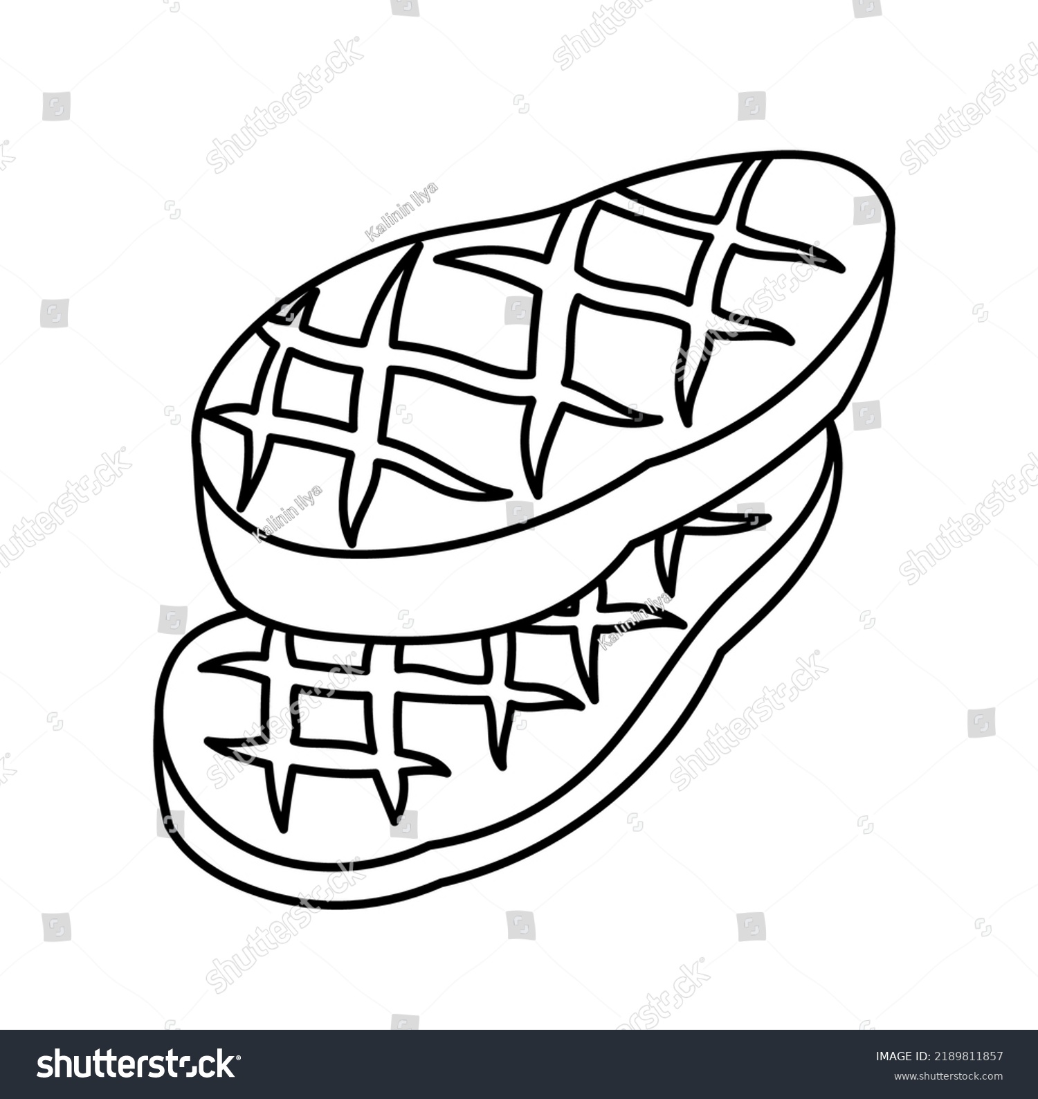 Beef steak meat product editable outline stock vector royalty free