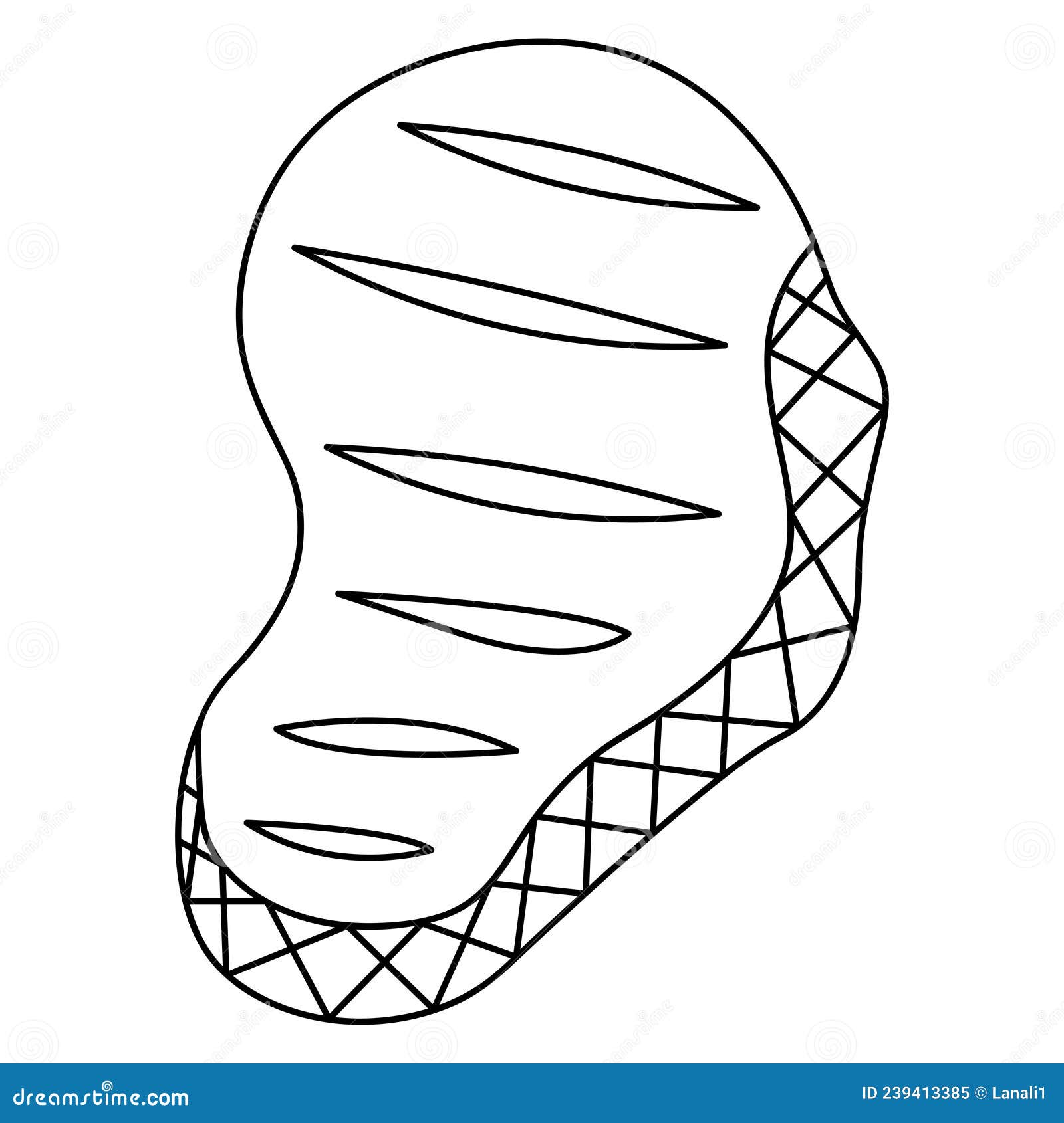 Steak juicy meat with cuts sketch vector illustration coloring book for children the piece of meat is ready for frying stock vector