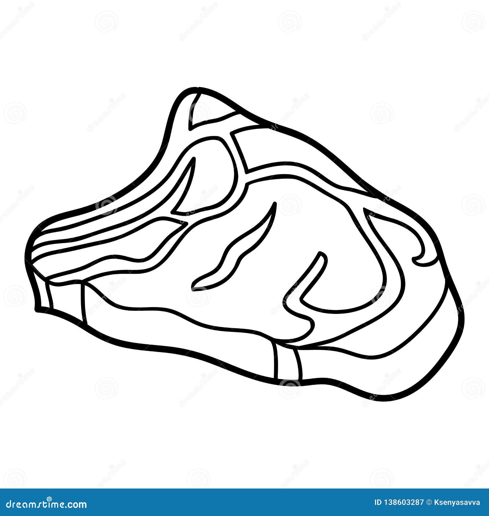 Coloring book raw beef steak stock vector