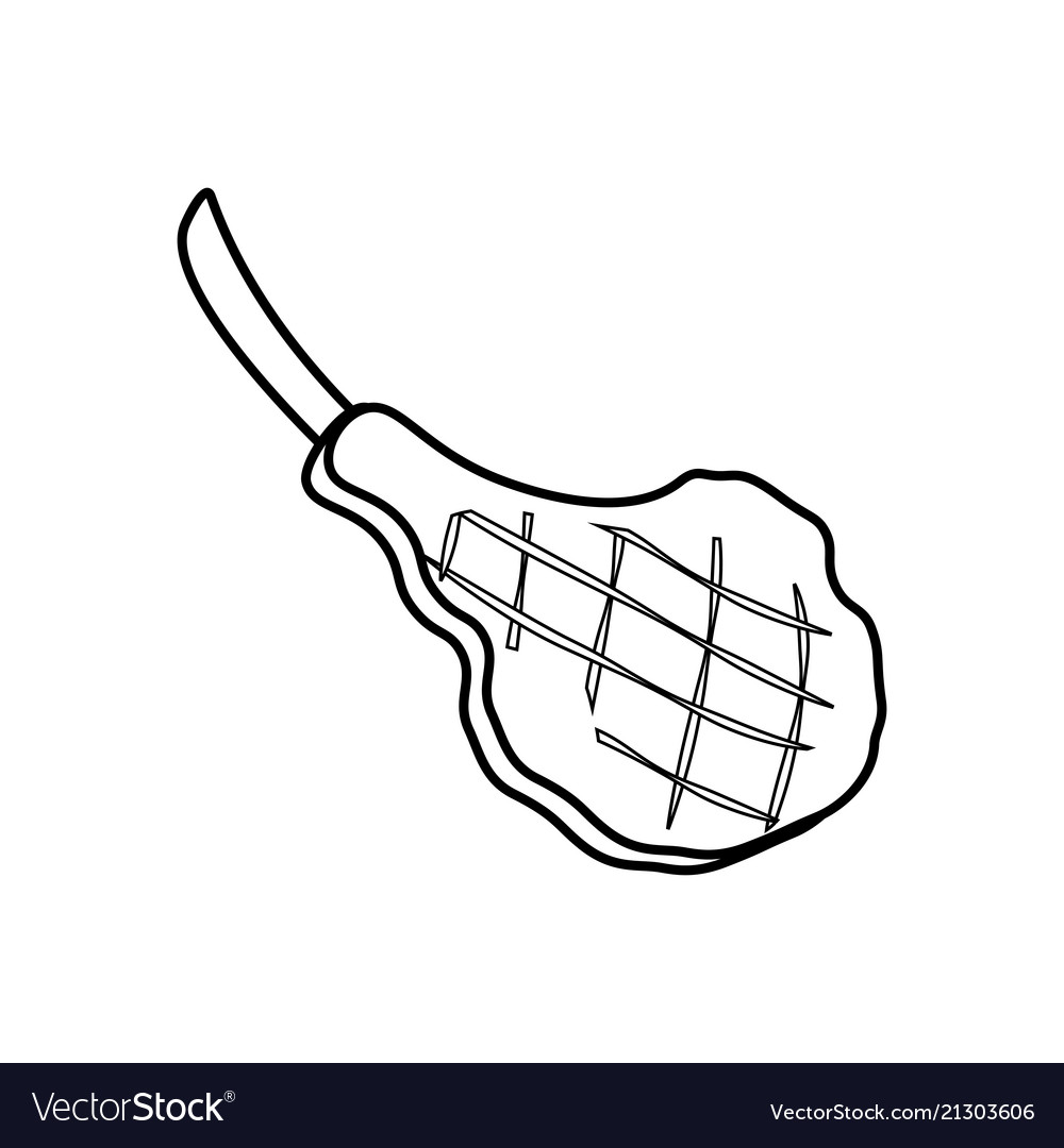 Steak meat coloring pages royalty free vector image