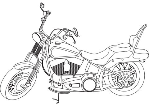 Harley davidson coloring page free printable coloring pages