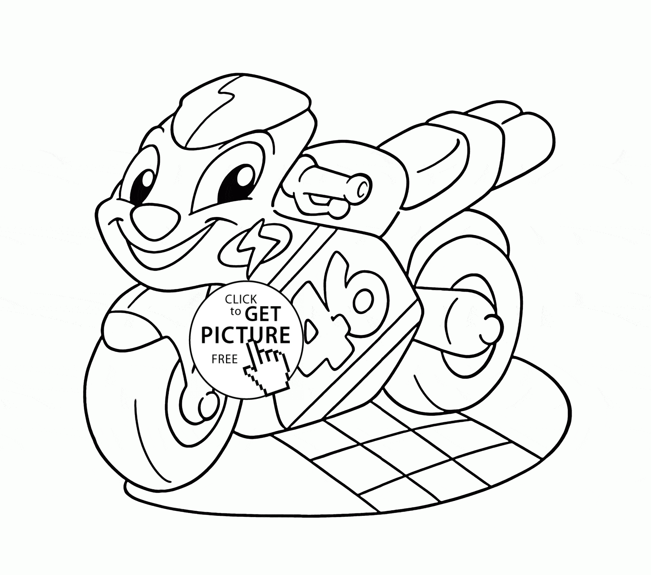 Little motorcycle coloring page for preschoolers transportation coloring pages printables free