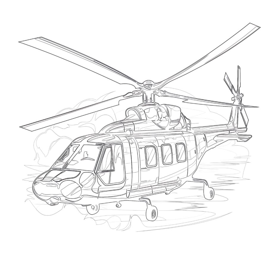 Helicopter coloring page