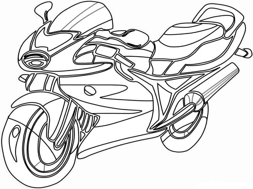 Sport motorcycle coloring page