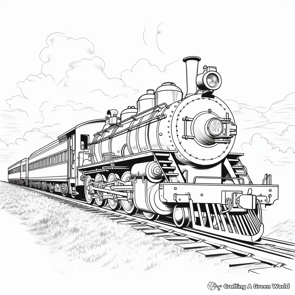 Steam train coloring pages
