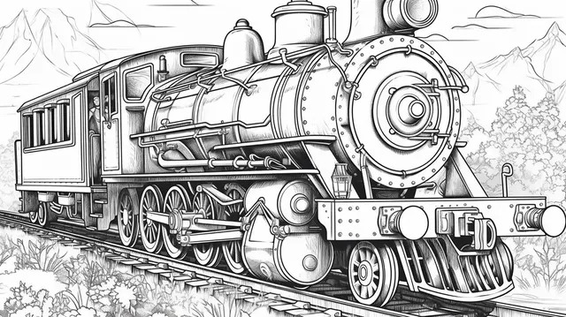 Coloring pages of an steam train background train coloring picture color powerpoint train background image and wallpaper for free download