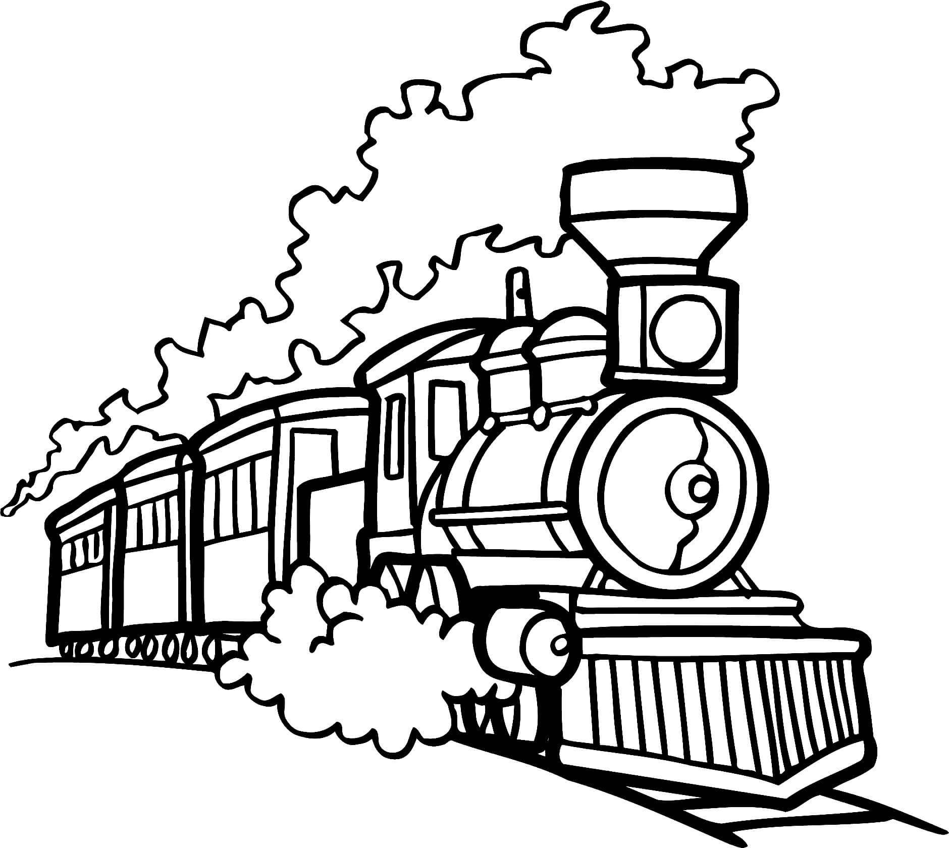 Old choo choo train coloring page