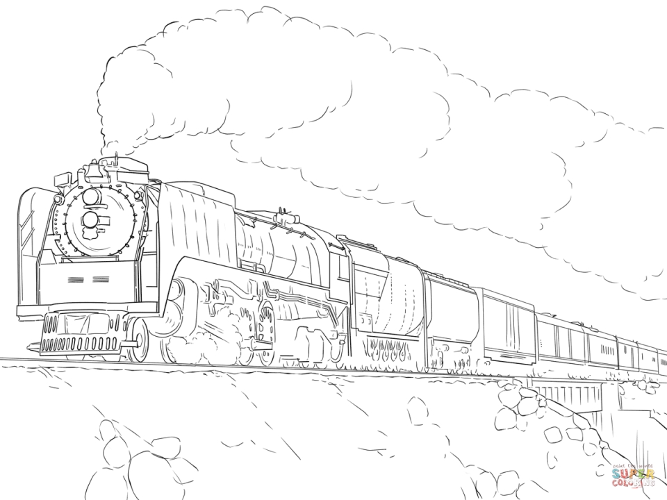 Get this steam train coloring pages