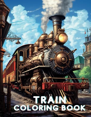 Train coloring book discover the beauty of trains with intricate coloring pages beautiful lootives steam engines trams and electric trains coloring pages by playbook publishers