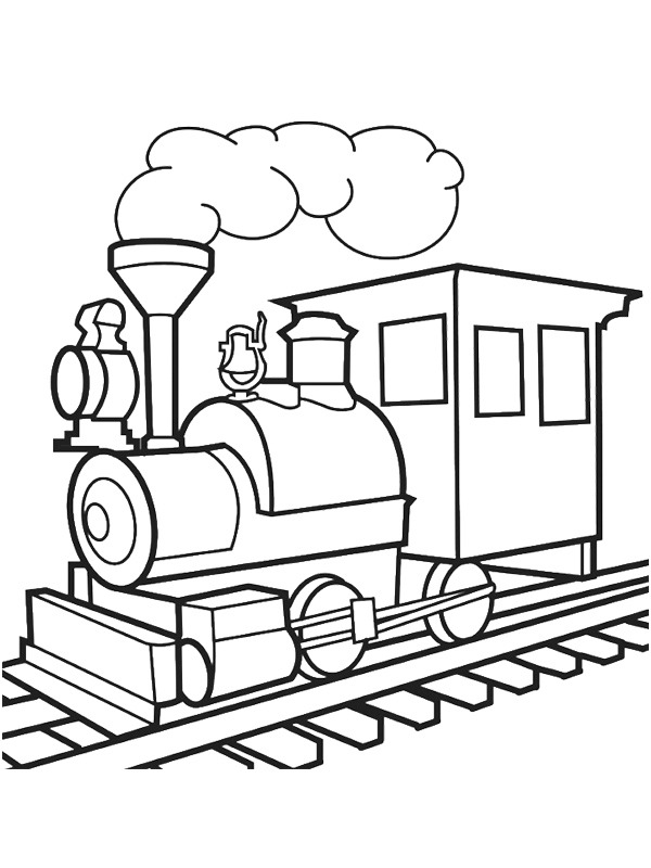 Steam train coloring page