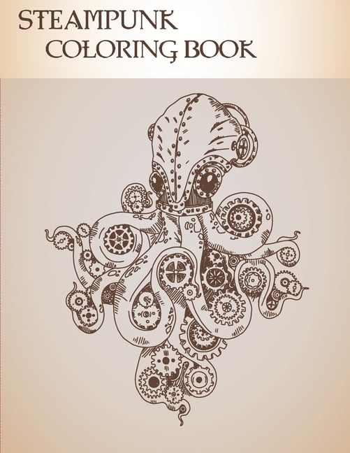 Steampunk coloring book victorian sci