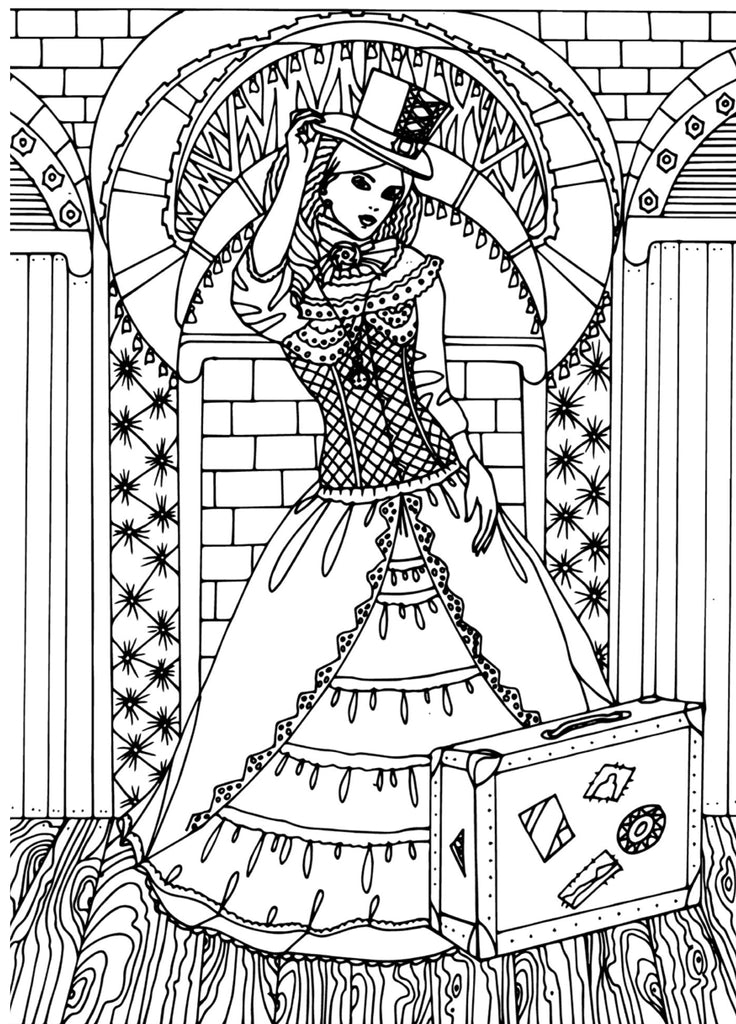 Steampunk coloring book for adults printbook â monsoon publishing usa