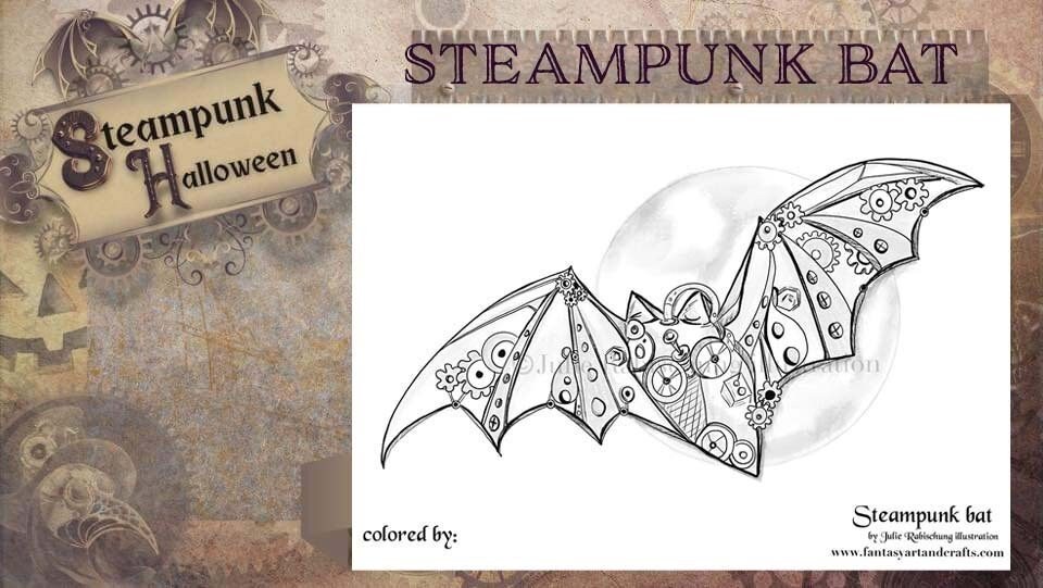 Steampunk halloween bat coloring page steampunk halloween coloring page halloween bat coloring page steampunk coloringhalloween coloring
