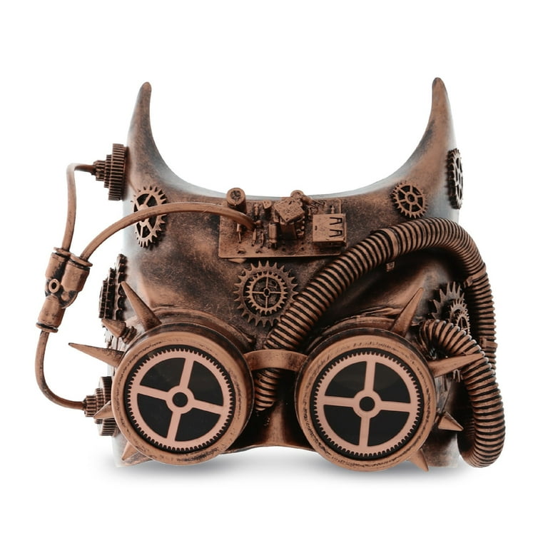 Attitude studio steampunk bat ears half face mask robot goggles costume