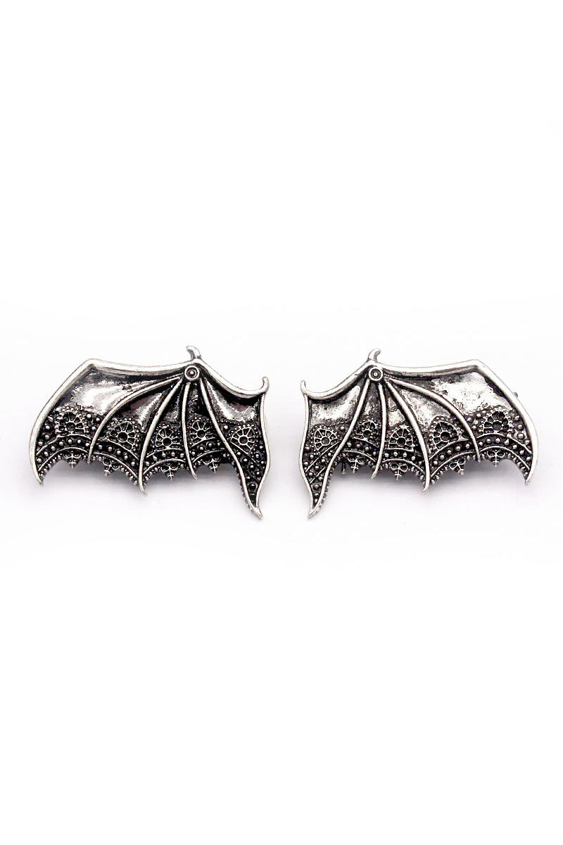 Steampunk bat wing hair clips pair of â