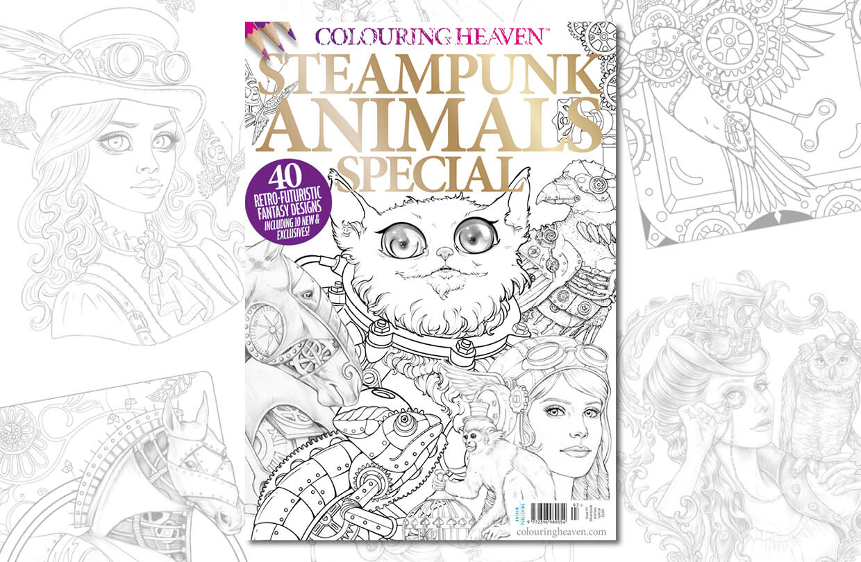 New issue colouring heaven steampunk animals special colouring heaven