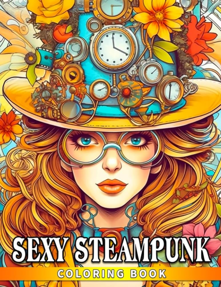 Sexy steampunk coloring book adults coloring pages with naughty sexy victorian ladies fun and relaxation gift idea for fashion lovers knox natalie books