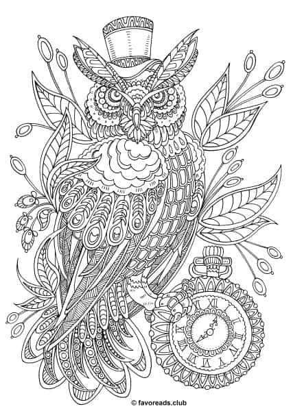 Fantasia â steampunk owl â favoreads coloring club