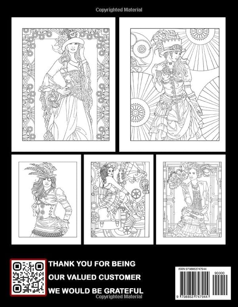 Steampunk fashion coloring book victorian era coloring pages with stunning illustrations for teens adults relaxation and stress relief ideal gift for special occasion thompson catrin books