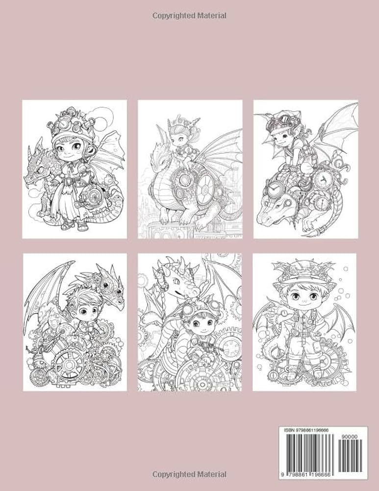 Steampunk cute fairies coloring book magical adventures with fairies and baby dragons in a magical world perfect gift for lovers of fantasy and adventure wilhite wade books