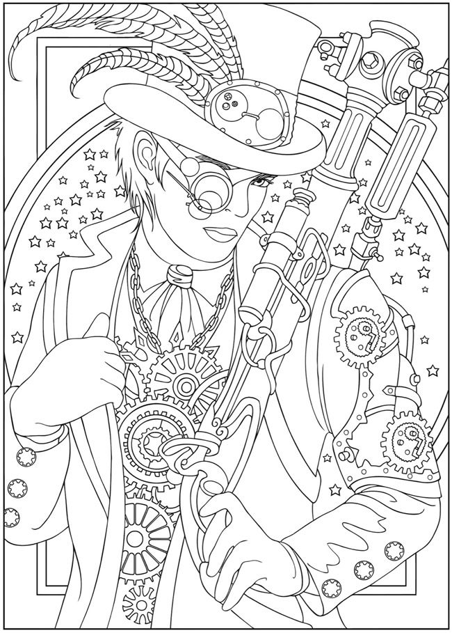 Wele to dover publications steampunk coloring adult coloring pages designs coloring books