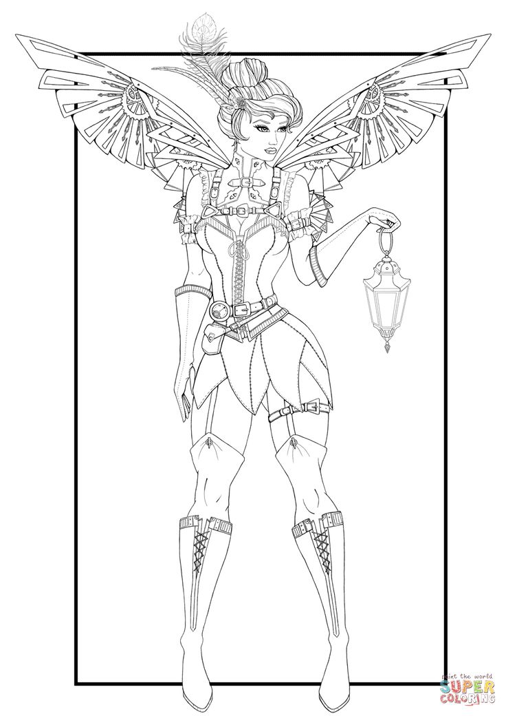 Steampunk tinkerbell steampunk coloring tinkerbell coloring pages printable coloring pages