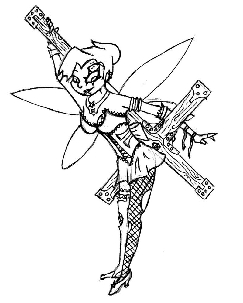 Tinkerbell halloween coloring pages