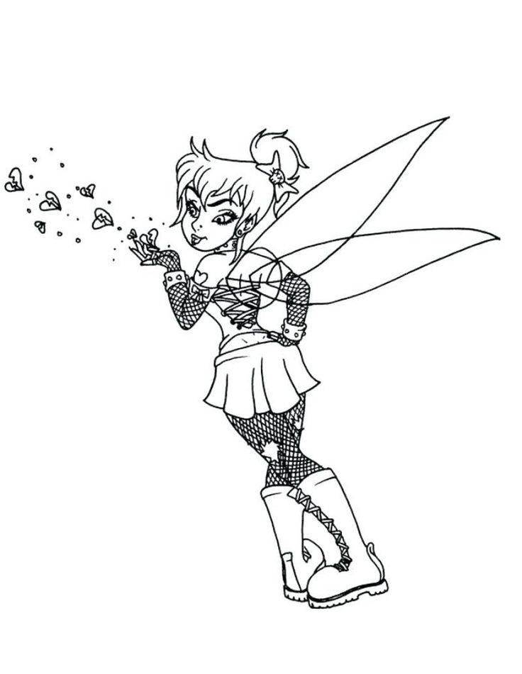 Cute tinkerbell coloring pages pdf to print