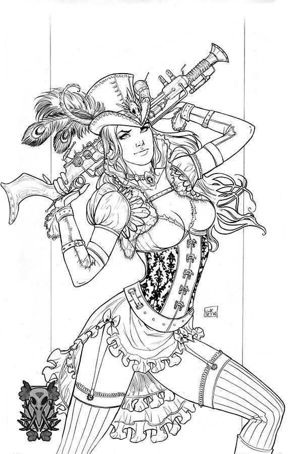 Coloring pages steampunk