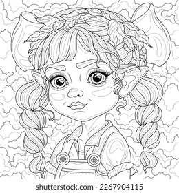 Female coloring pages stock photos