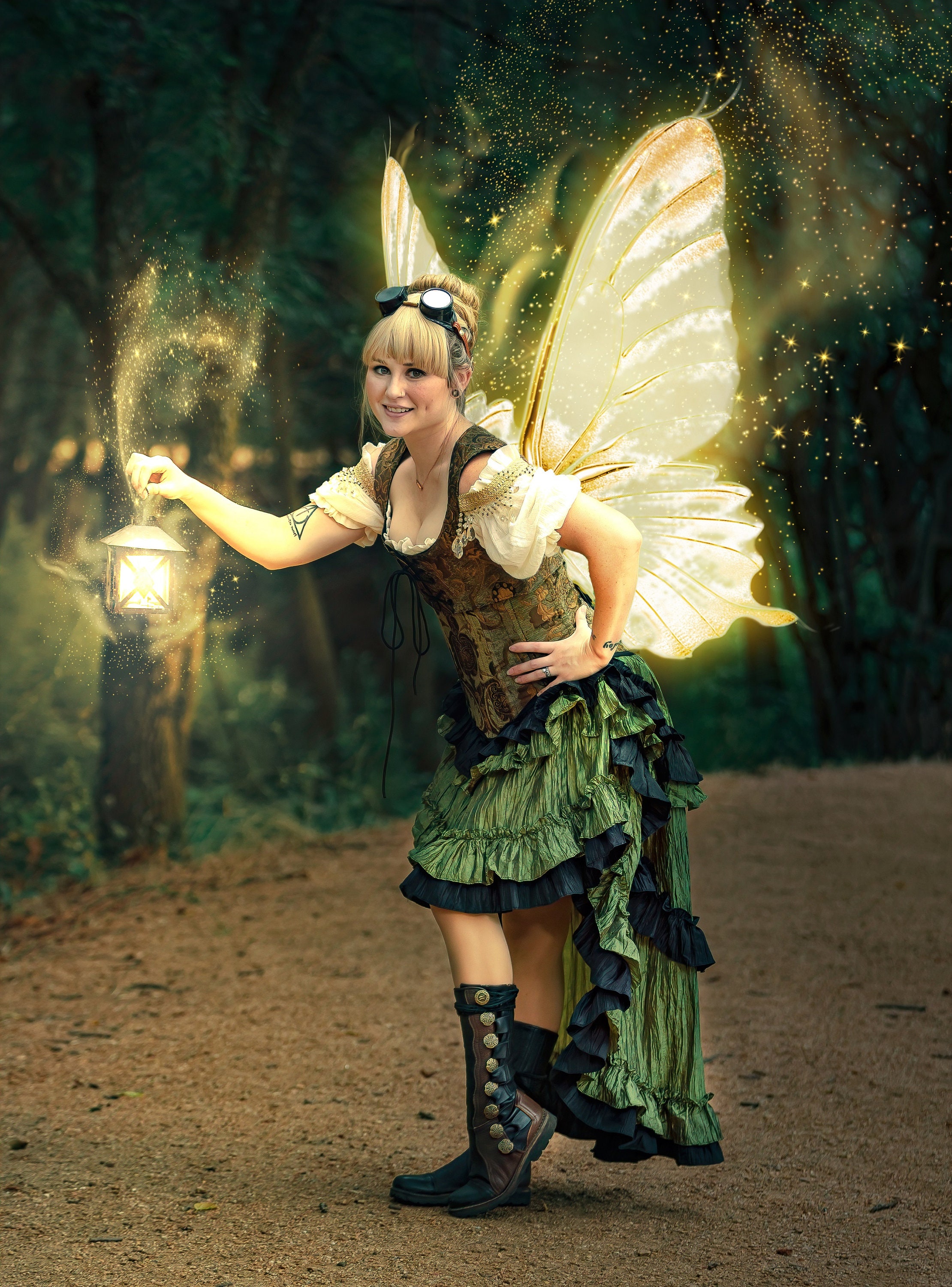 Tinkerbell steampunk tinkerbell costume cosplay renaissance costume corset disney