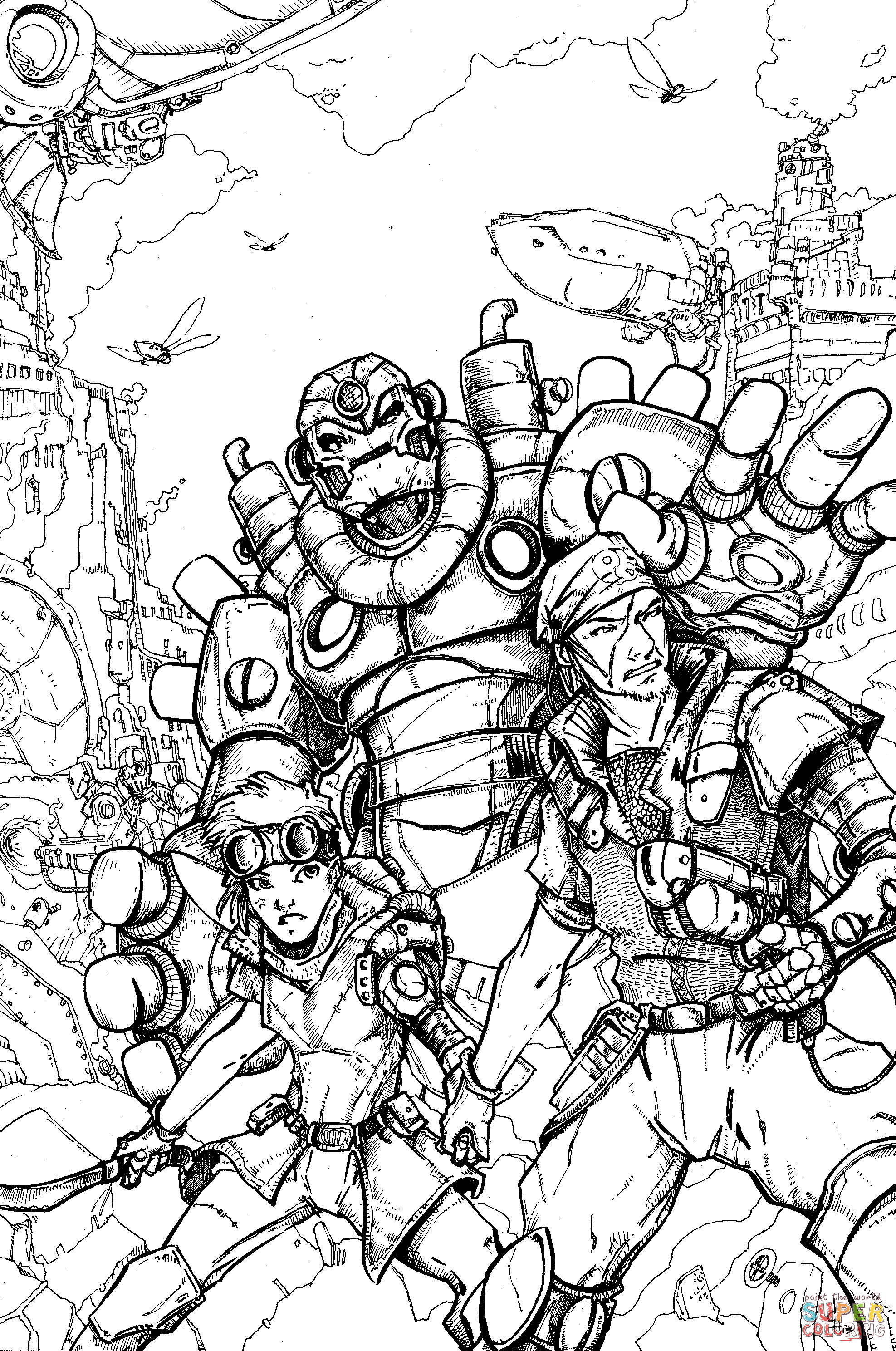 Renegades steampunk by questing raven coloring page free printable coloring pages