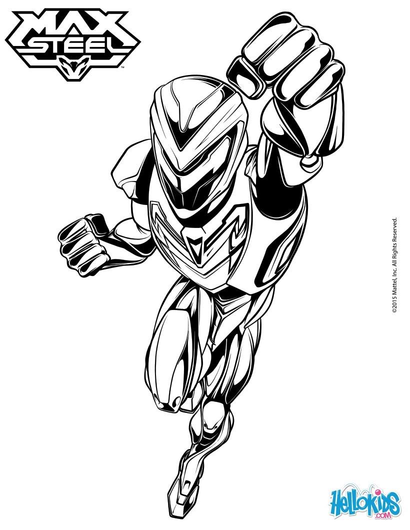 Max steel in full armor coloring pages