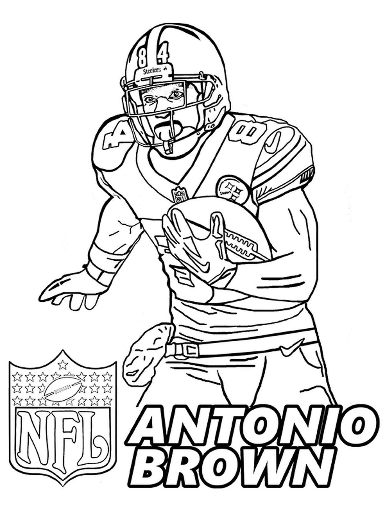 Antonio brown coloring pages free printable sheets