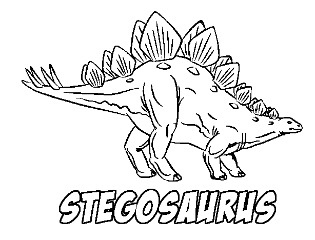 Colorful stegosaurus coloring page